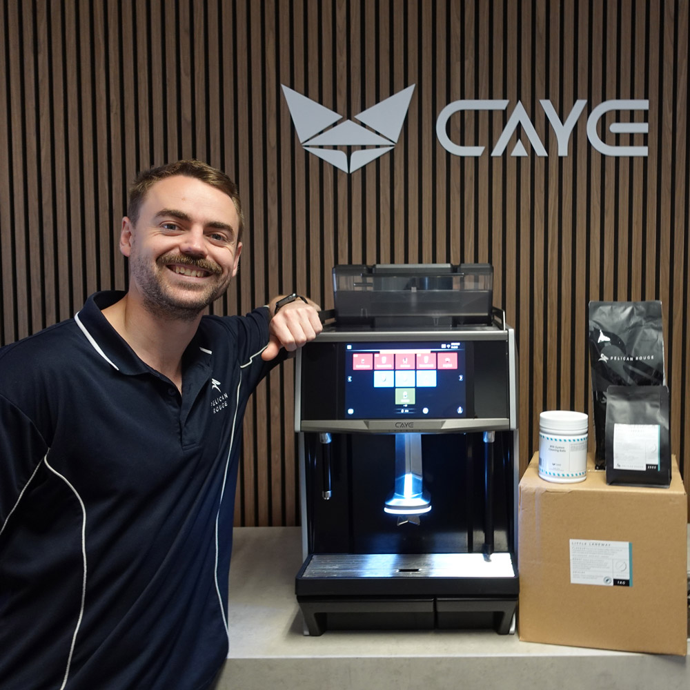 Pelican Rouge office coffee package using a CAYE Smart X Super Traditional Espresso Machine